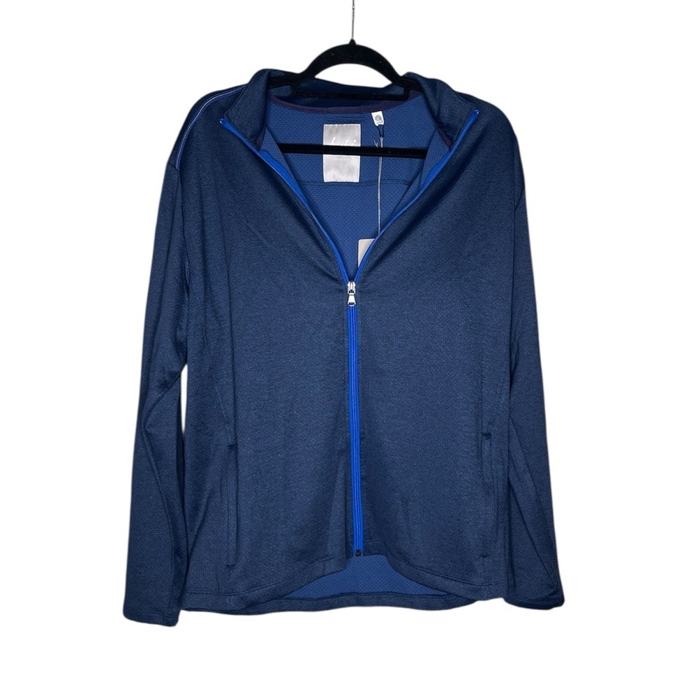 NWT Buki brand destination full zip jacket in navy blue size large